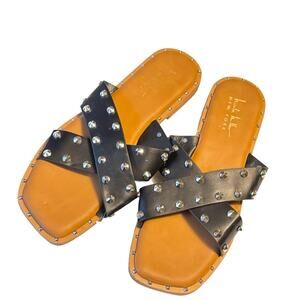Nicole Miller New York Low Heel  Women's Geraldine  Studded Slide Sz 8